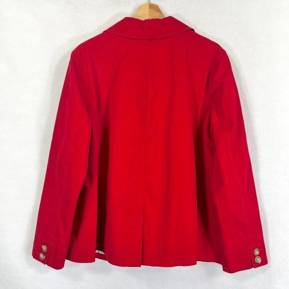 L.L. Bean Lightweight Lined Blazer Jacket Academia Grandma Core Outdoor Red 18W - Picture 2 of 5